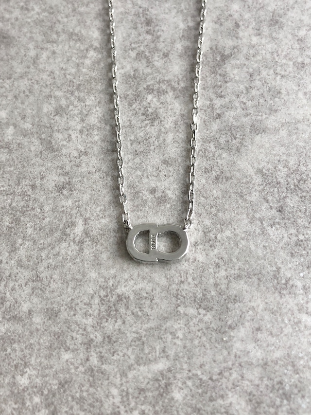 Christian Dior クリスチャン ディオール ネックレス シルバー ロゴ ストーン DIORPETIT CD vintage ヴィンテージ オールド 58eydu