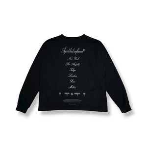 A Good Bad Influence / surrender waffle L/S tee black