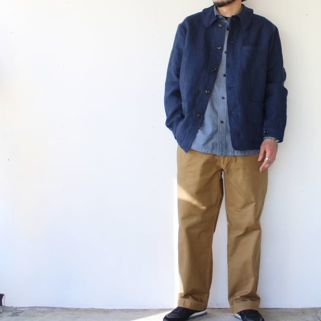 weac. リネンフレンチワークジャケット NEW FRENCH WORKJACKET （Navy