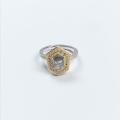 K18 PT Salt &Pepper Diamond Broun Diamond Ring
