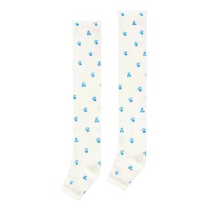 【GRAPE】 White Paw-Print Stirrup Slouchy Wool Leg Warmers
