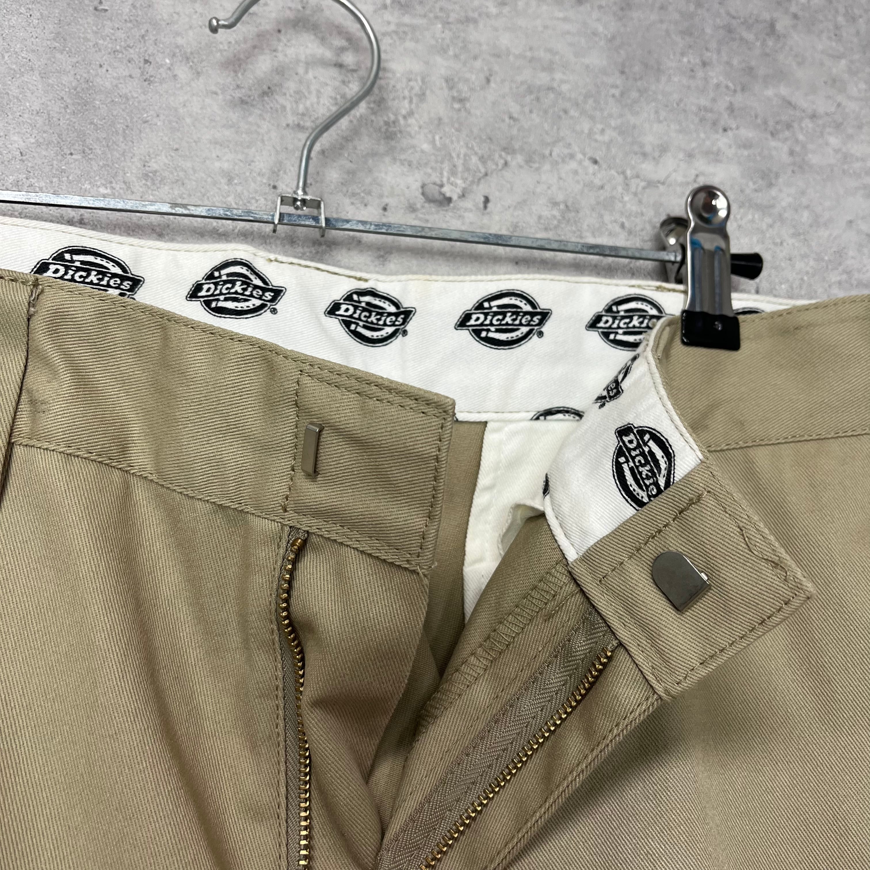 DICKIES ディッキーズ ワークパンツ チノパン TCツイル ストレートパンツ ベージュ 32 ■ U10 【USED】