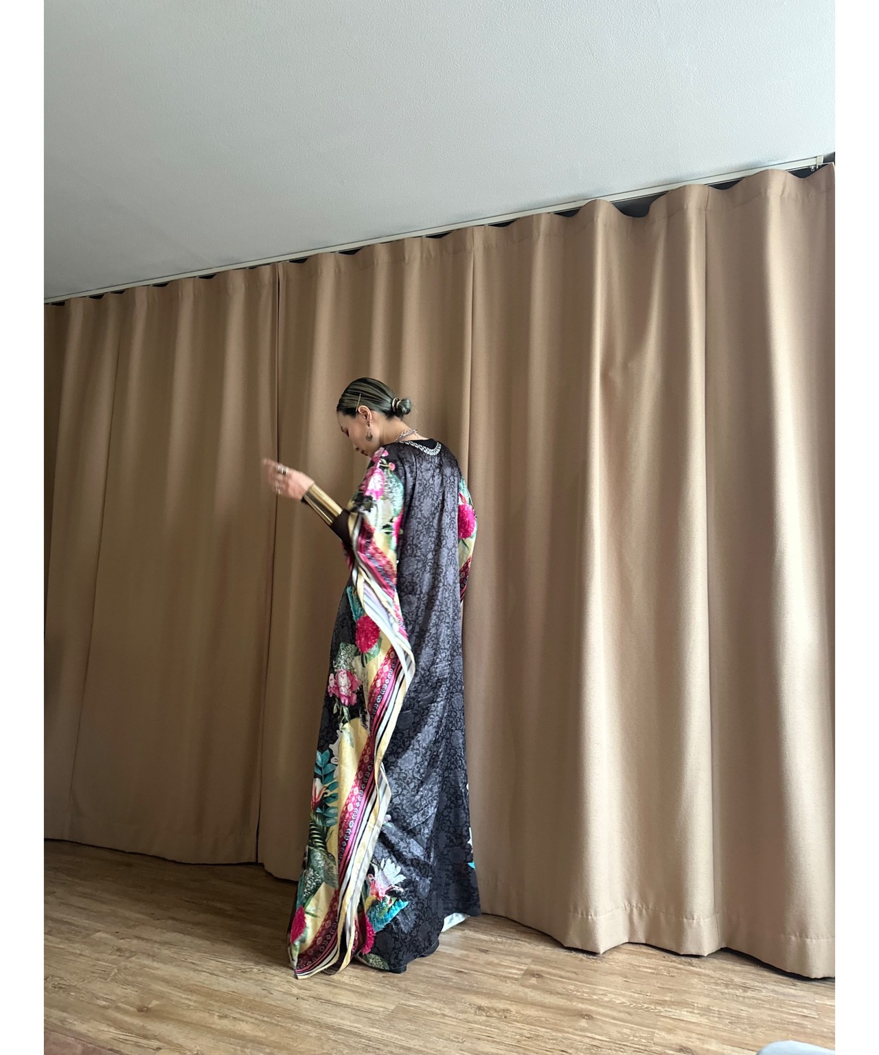 floral pattern ethnic mode import dress-4360-9