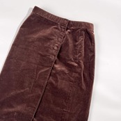 Mademoiselle NON NON マドモアゼルノンノン 前開き ボタン ベロア 膝丈 タイト スカート M/ブラウン系 レディース パパス