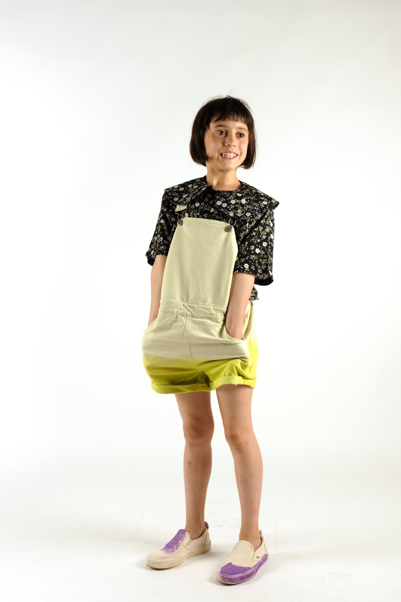 〈 WOLF&RITA 〉 FATIMA DIP LIME / ショートサロペット / KIDS | 世界のちいさな洋服のお店 ピーカブーヤ powered by BASE