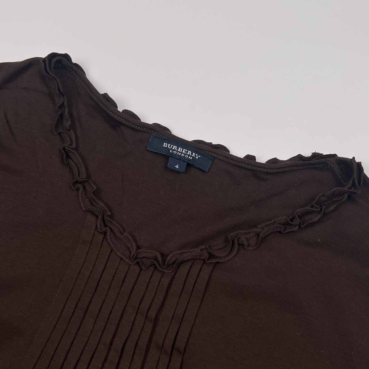 BURBERRY LONDON バーバリー ロンドン タック デザイン 半袖シャツ カットソー 4/ブラウン レディース 三陽商会