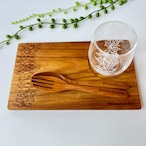 ウッドギフトセットM　マイレグラス　Wood Gift set S (Wood plate S / Wood spoon&fork / Glass)