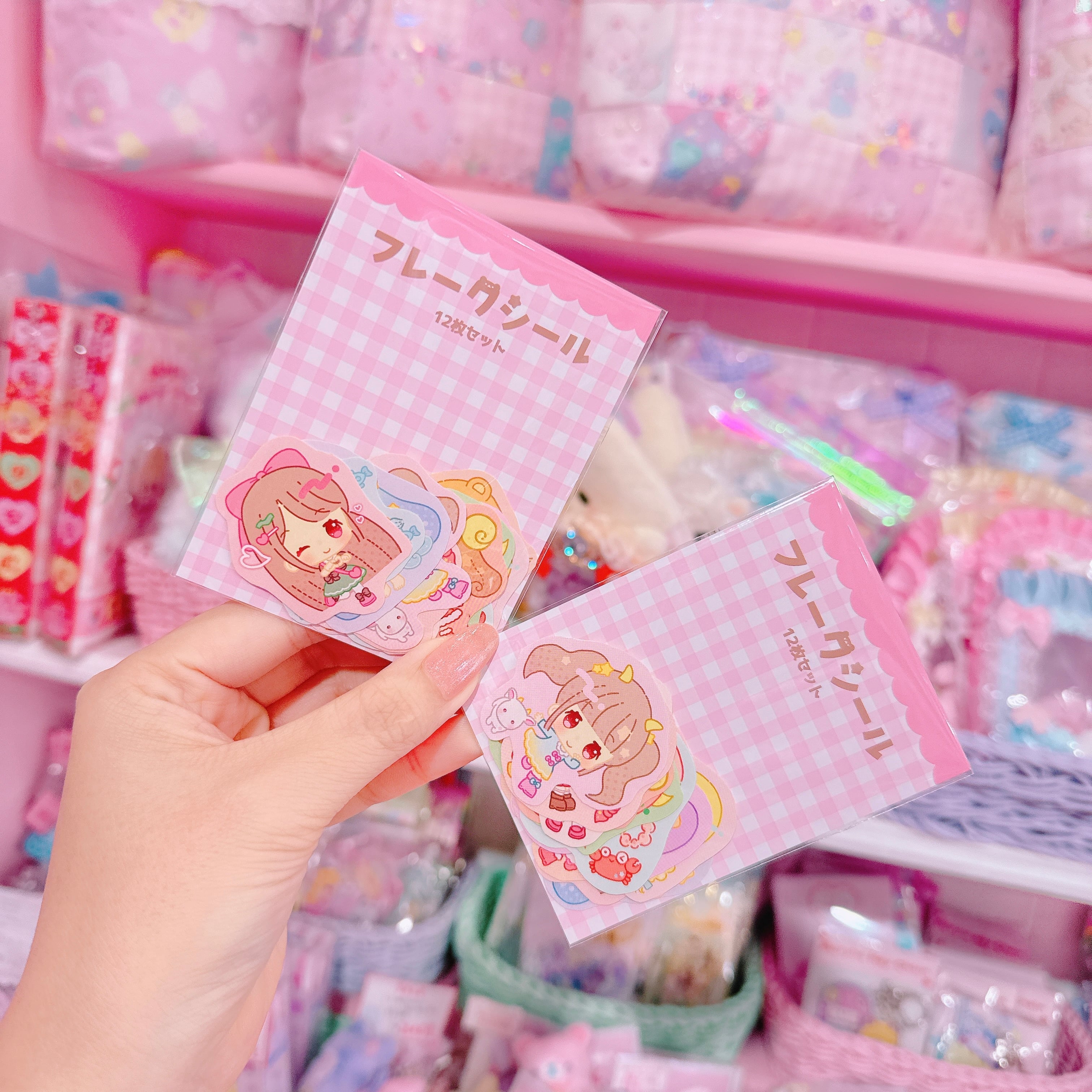 【G3】17-1 12星座の女の子フレークシール（12枚入）