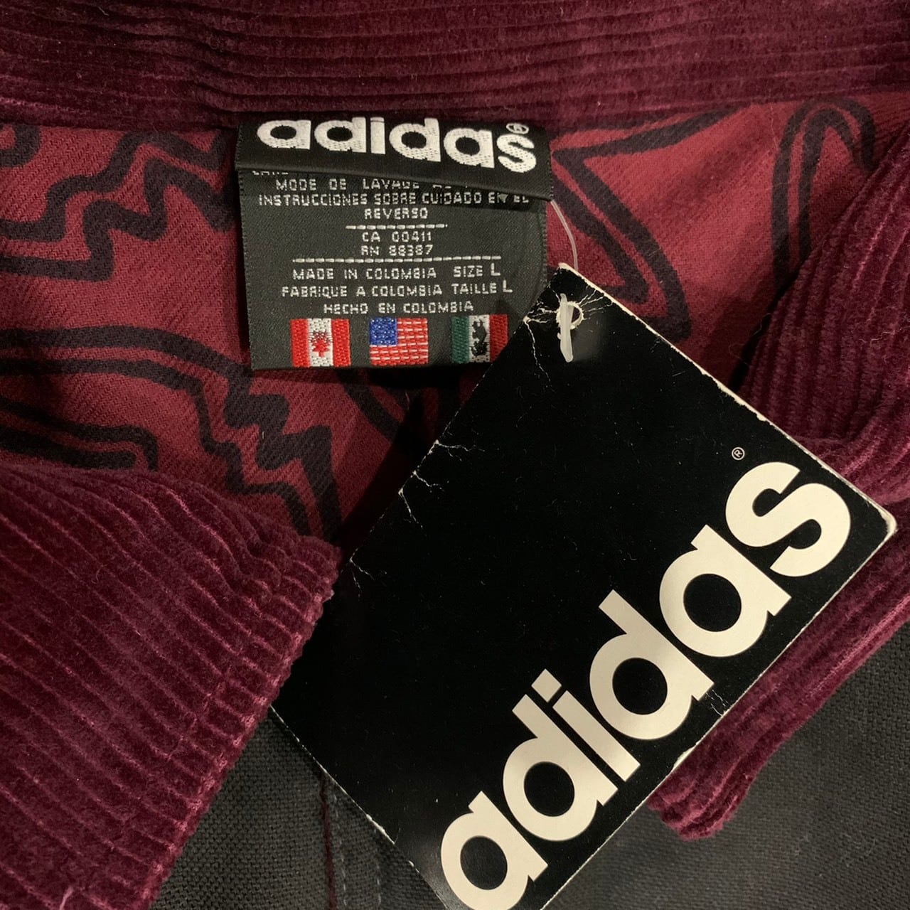 90s adidas fireman pattern coat | What'z up
