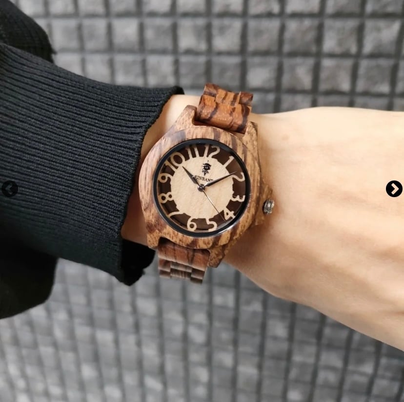 EINBAND Freiheit Zebrawood 木製腕時計 34mm | UZ.UZ COMPANY EINBAND Freiheit Zebrawood 木製腕時計 34mm | UZ.UZ COMPANY