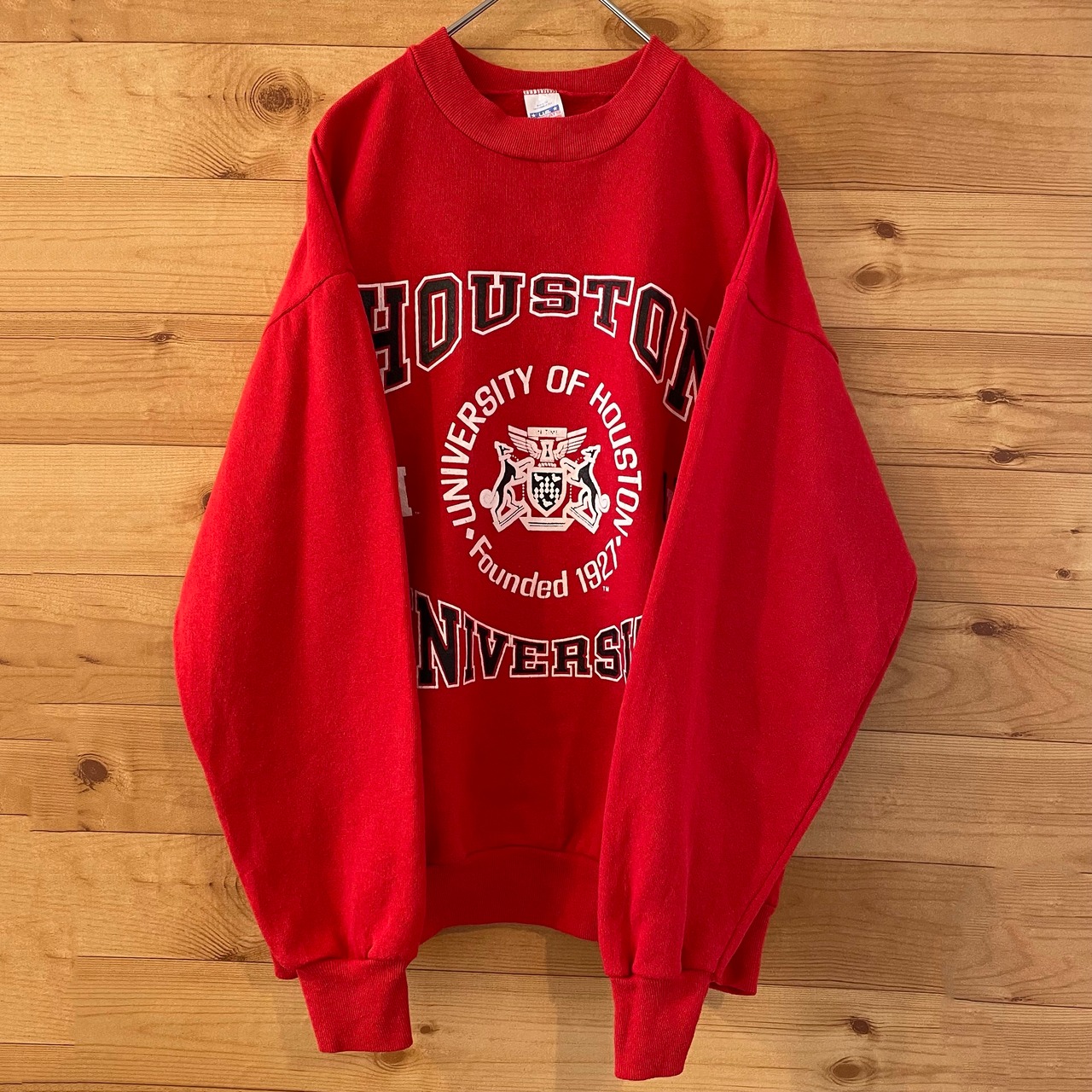 【US SWEATS】80s USA製 カレッジ ロゴ ヒューストン大学 スウェット トレーナー L アメリカ古着