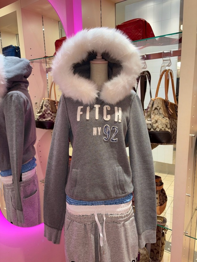 00s Fur Hoodie y2k