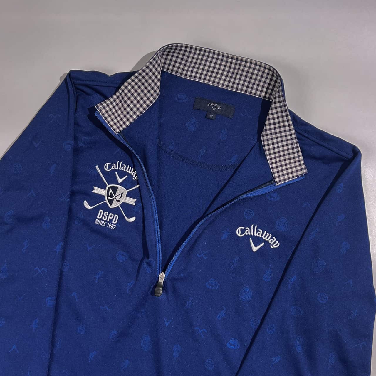 Callaway キャロウェイ 総柄 ハーフジップ プルオーバー 長袖シャツ サイズ M /ネイビー系 メンズ