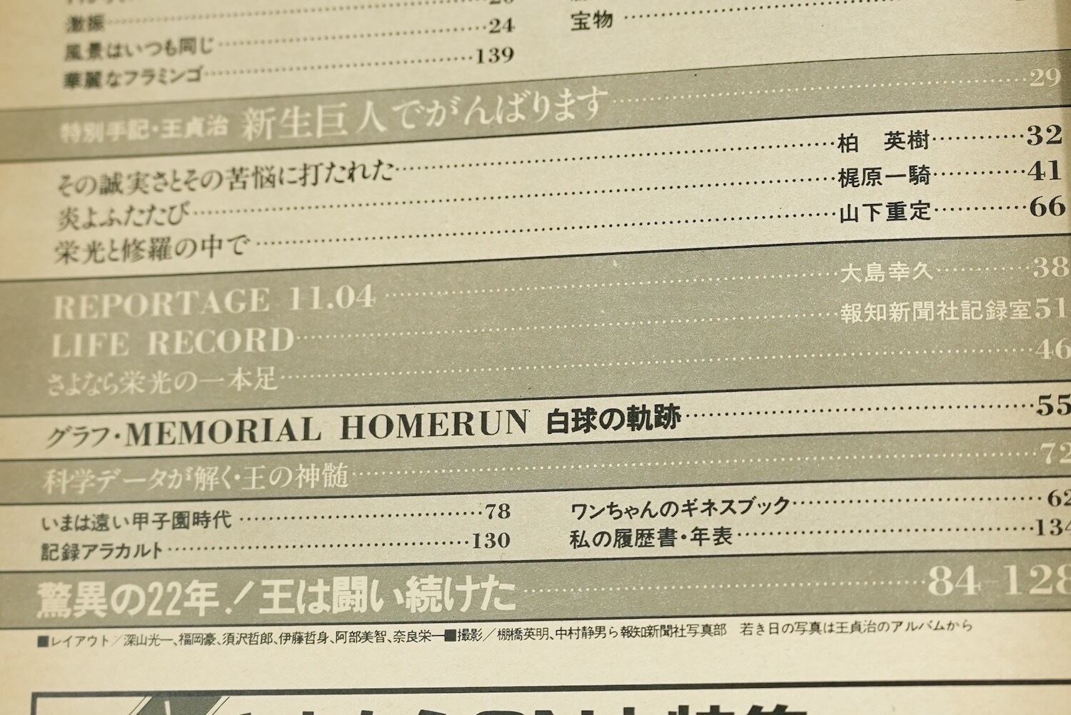 4318M2 王貞治 OH!偉大なり868号 報知グラフ別冊 緊急特集 1980年 昭和