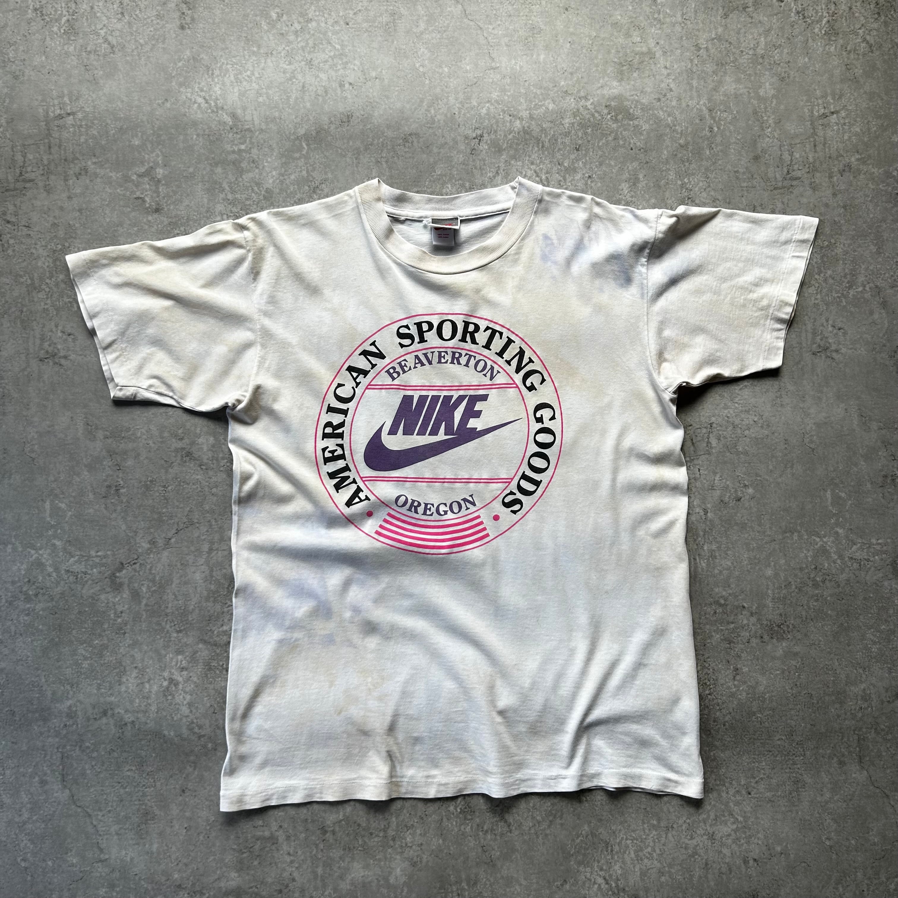 90s NIKE ナイキ リンガーtシャツ USA製 ホワイト×ネイビー XL | 東京