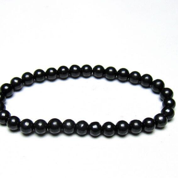 シュンガイト ブレスレット 6mm 一点物 メール便可 111-49634
