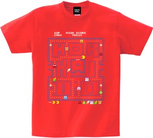 ご当地 パックマン 「 Hokkaido 」 Ｔシャツ  レッド　 (CONTROLLER 限定商品)