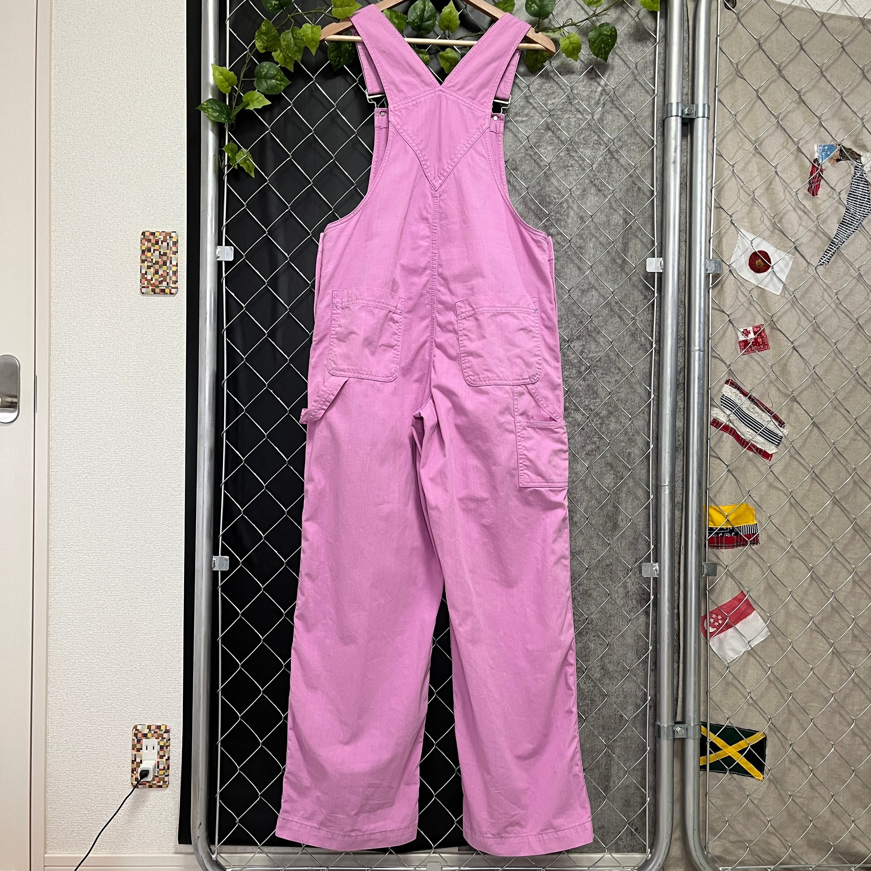 LONDON JEAN オーバーオール メンズS-M相当 ピンク 古着 メンズ