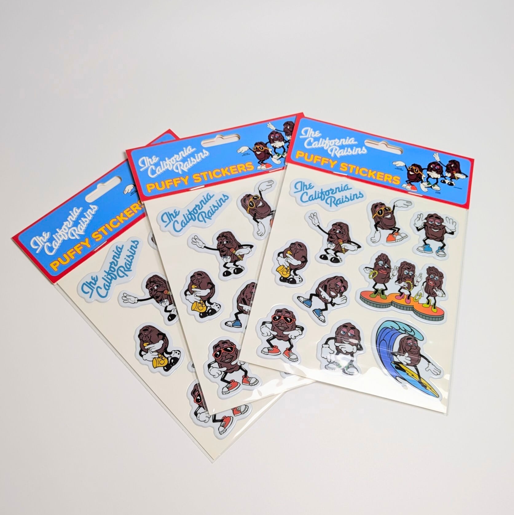 【 California Raisins（カリフォルニアレーズン）】 AMERICAN PUFFY STICKERS / ぷくぷくシール / ぷっくり / ステッカー 〚アメリカン雑貨 アメトイ〛