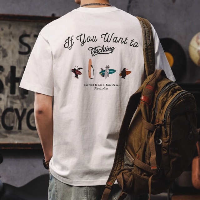 バックプリントラウンドネックTシャツ 225856