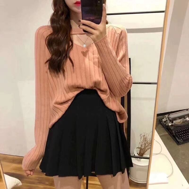 フロントオープンリブニット