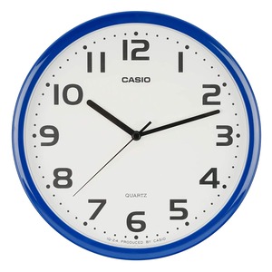 【在庫処分】CASIO(カシオ) 掛け時計 壁掛け時計 ブルー 青 アナログ スタンダード ステップ秒針 シンプル IQ-24-2JF