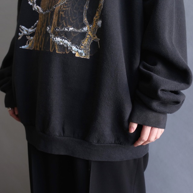 eagle print over size loose sweat