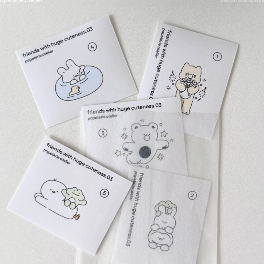 papeterie.atelier 〔friends with huge cuteness 03 sticker〕