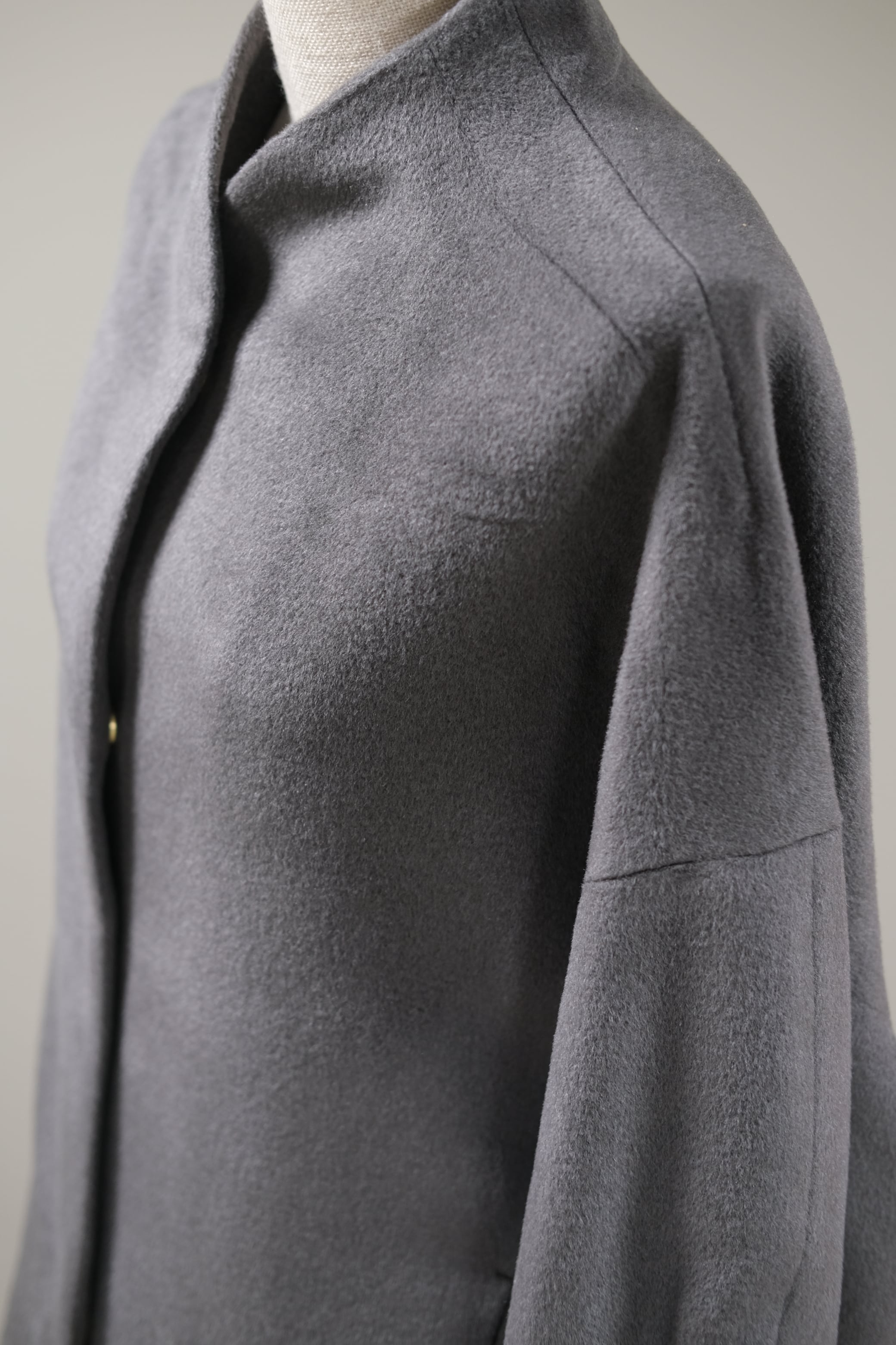 Mame Kurogouchi】Beaver Finished Alpaca Wool Blouson - gray