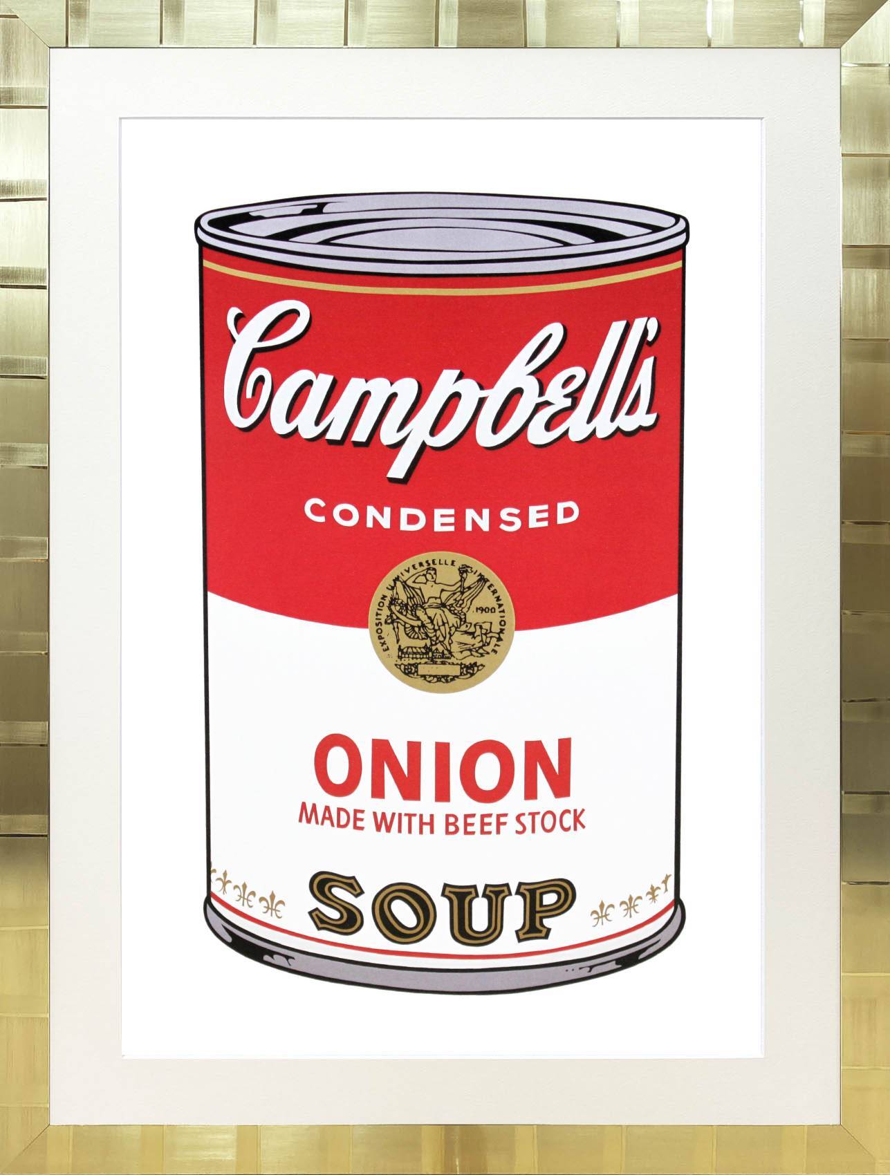 アンディ・ウォーホル「キャンベル・スープ(オニオン)1968」展示用フック付大型サイズジークレ ポップアート 絵画