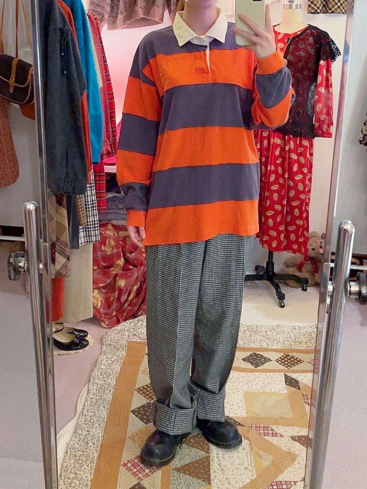 orange stripe rugger shirt