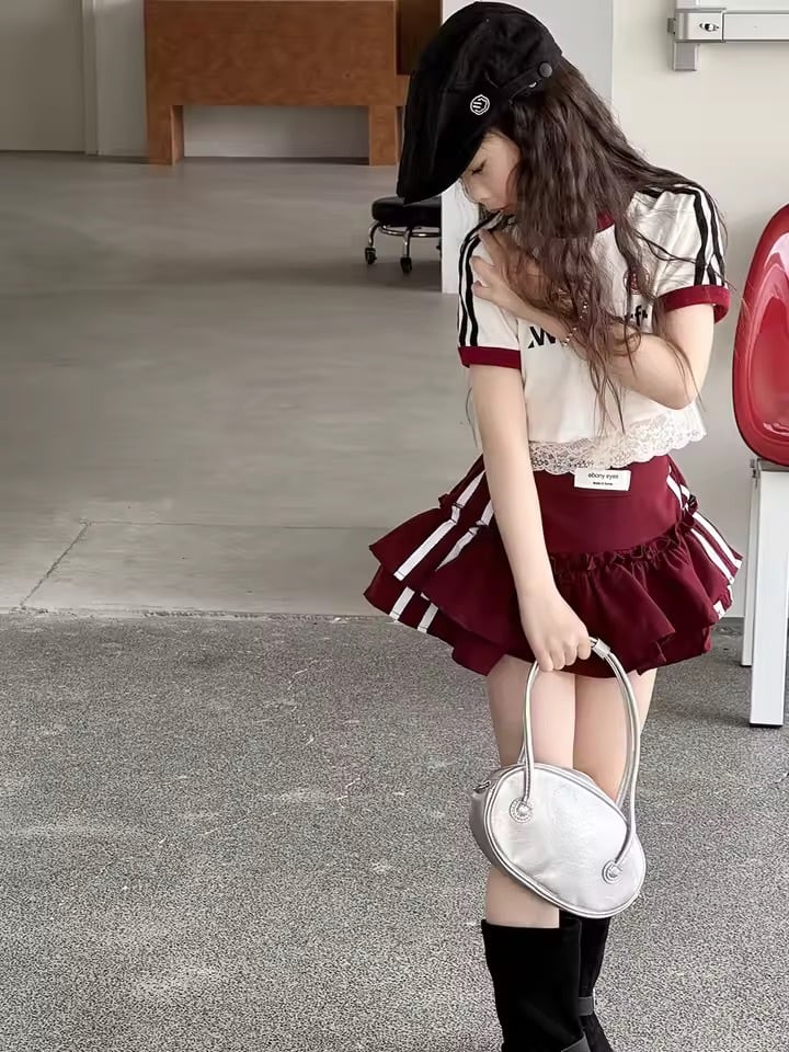 ウエストタグティアードミニスカート