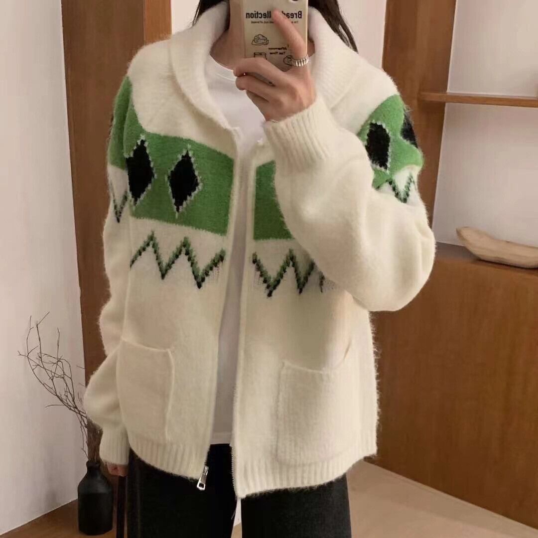 【outer】ファスナーニットカーデ M26357