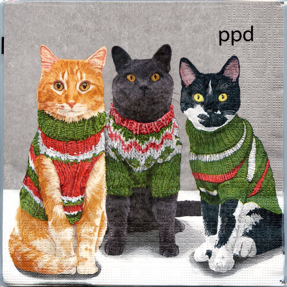 猫ペーパーナプキン(PPDファッションペーパータオル)セーターキャッツ