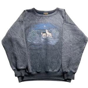 vintage 1990’s embroidery sweat shirt “Wolf”