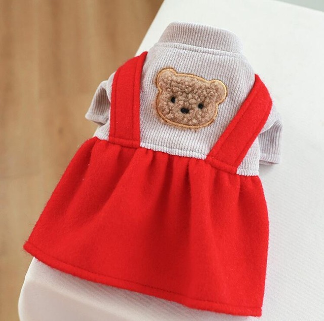 《予約》№3101199 ボアくまさんのレッドワンピース