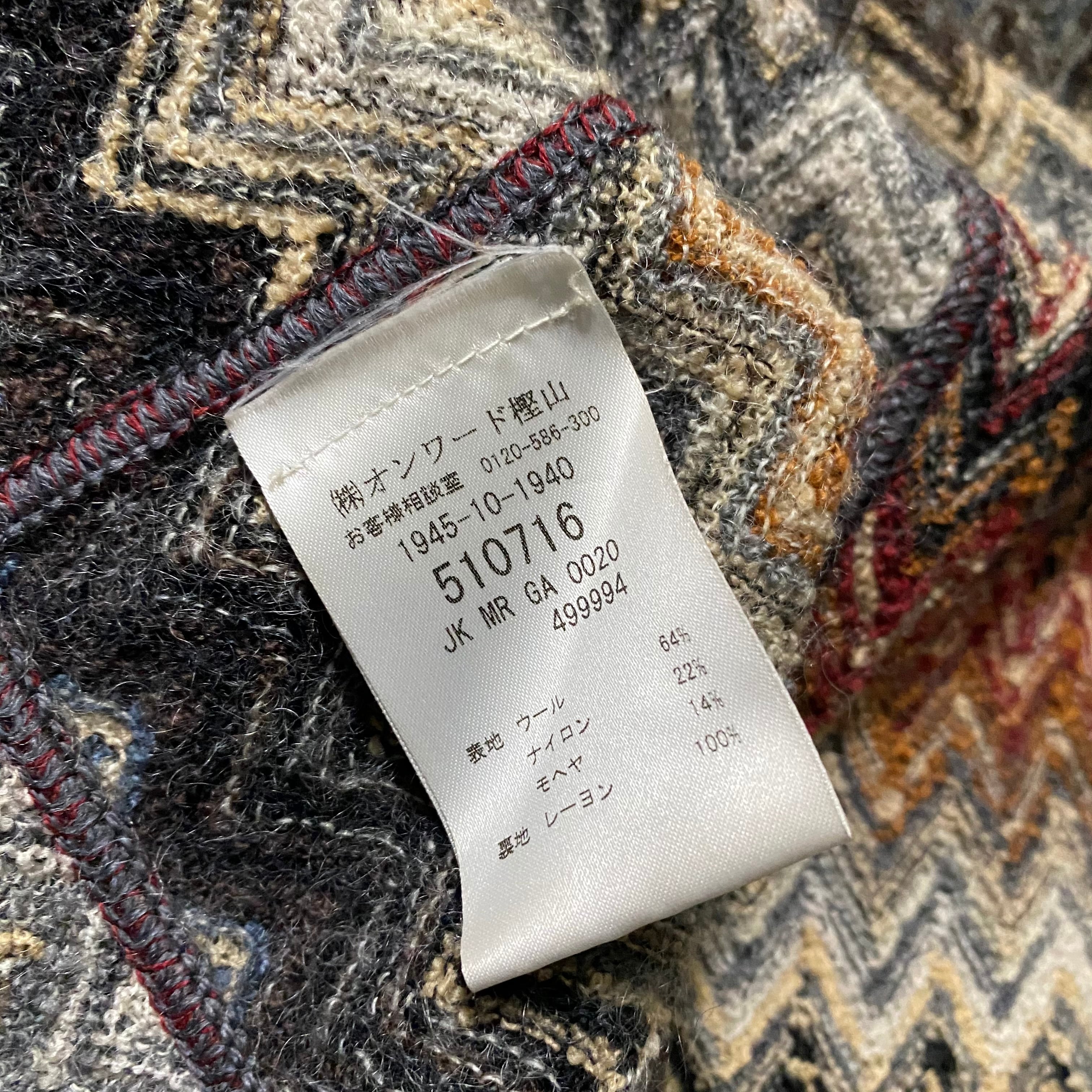 MISSONI zigzag pattern mohair knit tailored jacket | NOIR ONLINE