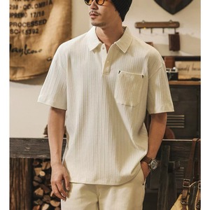 Textured polo chest pocket shirt 1403