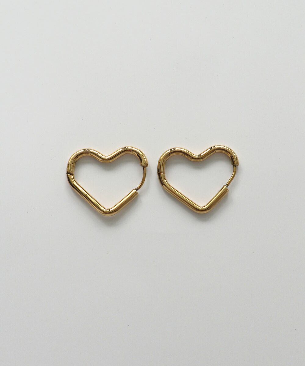 【SELECT】サージカルステンレス 316L ハート フープピアス / 金属アレルギー対応