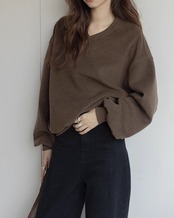 V-neck sweat Pullover　N1036