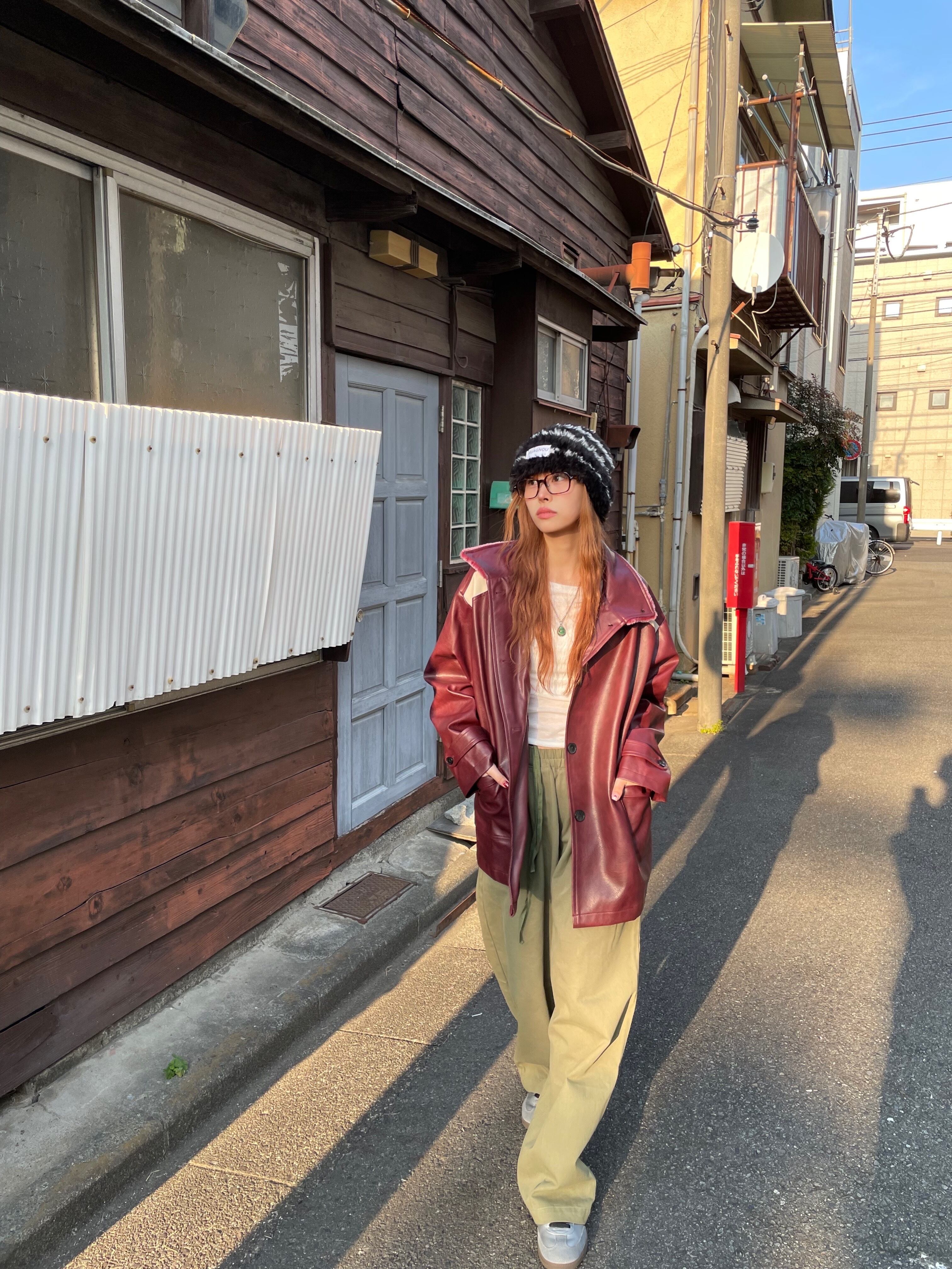 VINTAGE-LIKE LEATHER JACKET HK-018 | HIICODE.