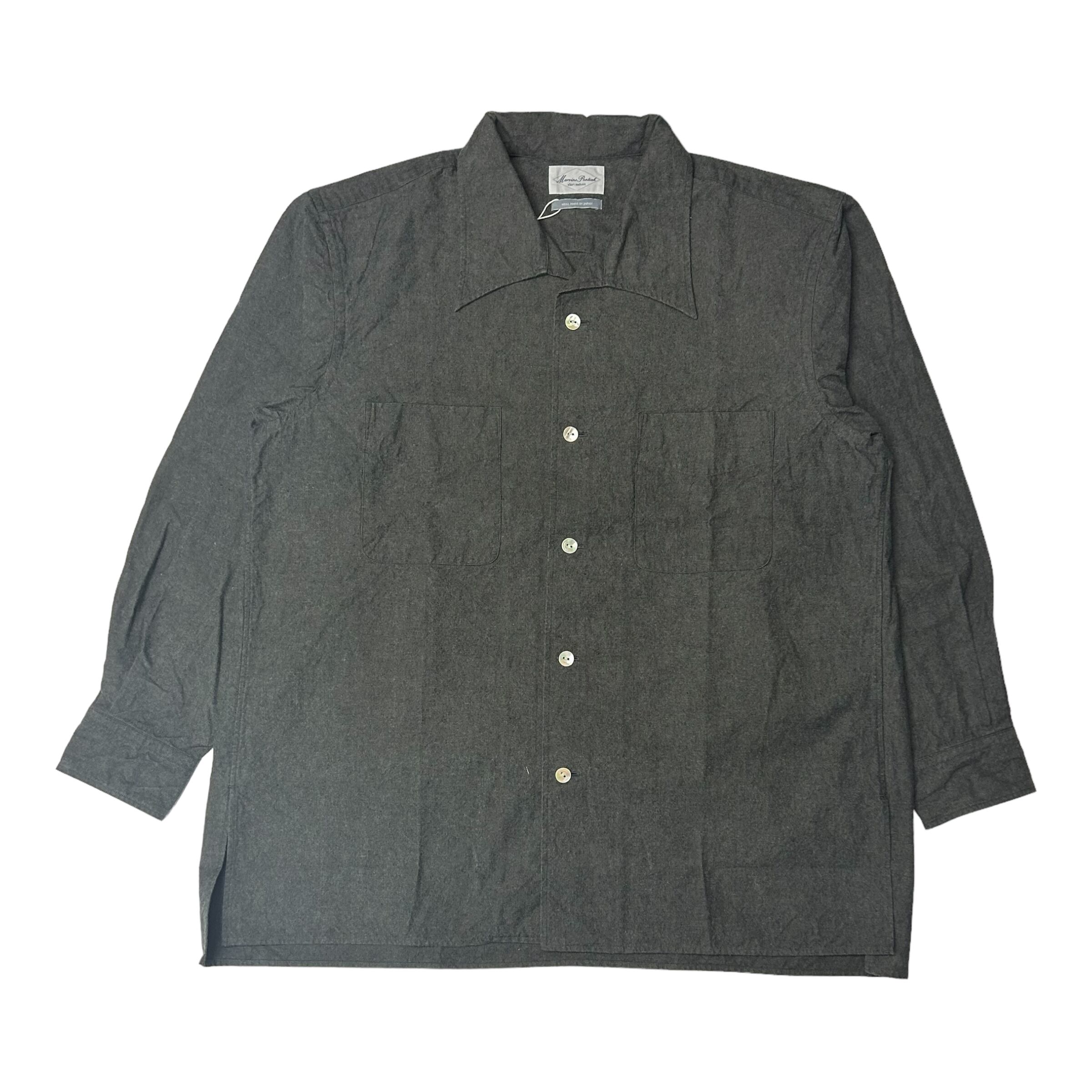Marvine Pontiak Shirt Makers】Open Collar SH(Charcoal)〈国内送料