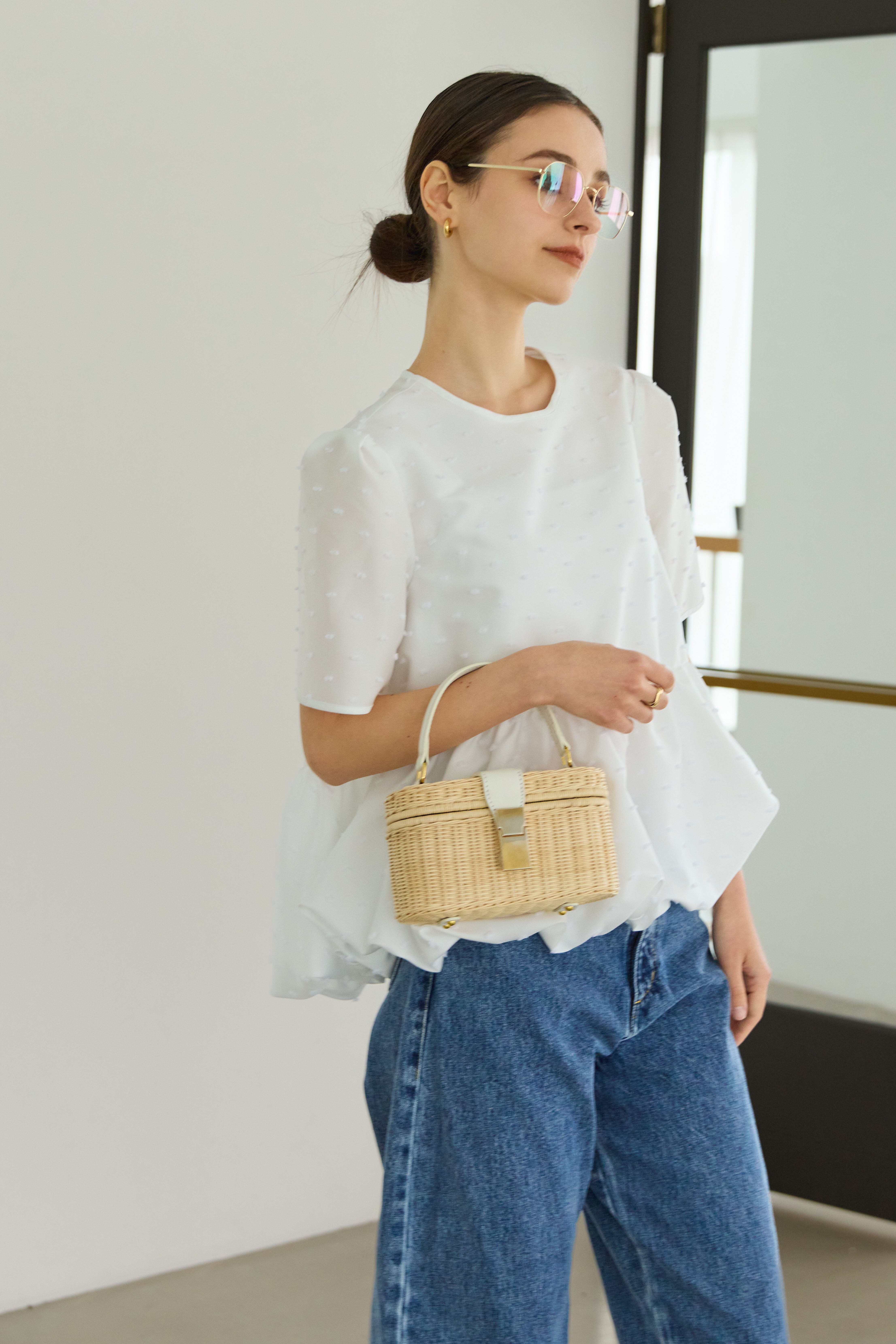 bluelea ブルレア Embroidery jacquard blouse トップス | Bluelea