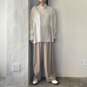 Liyoca コットンリヨセルチノ タックパンツ