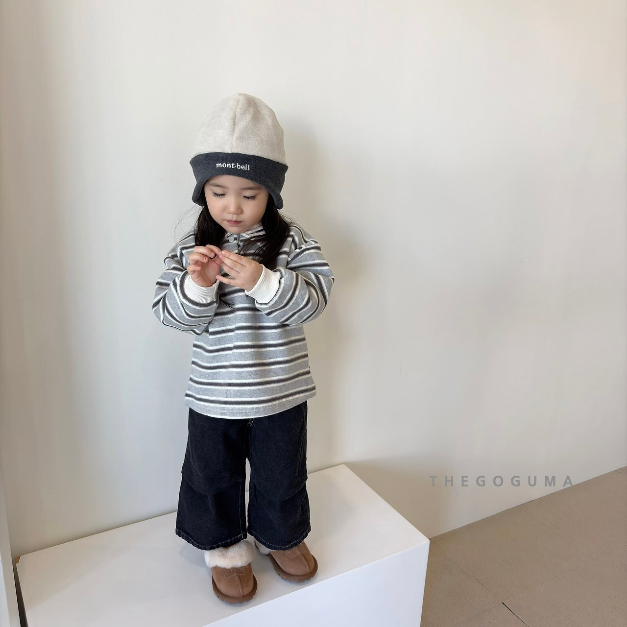 【取寄】THE GOGUMA ポイントタック裏起毛デニムパンツ|冬服|韓国子供服