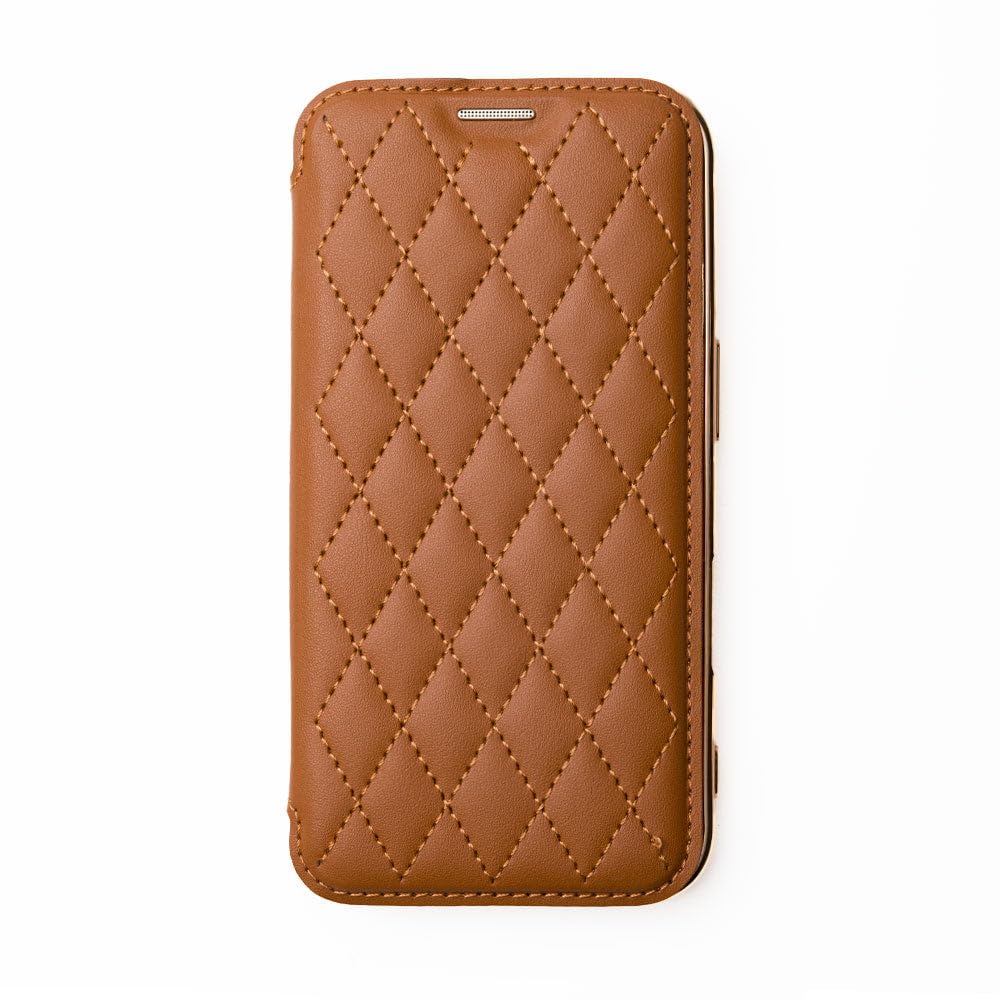 empire 背面クリア 手帳型 かわいい 透明 スマホケース (ブラウン, iPhone17)