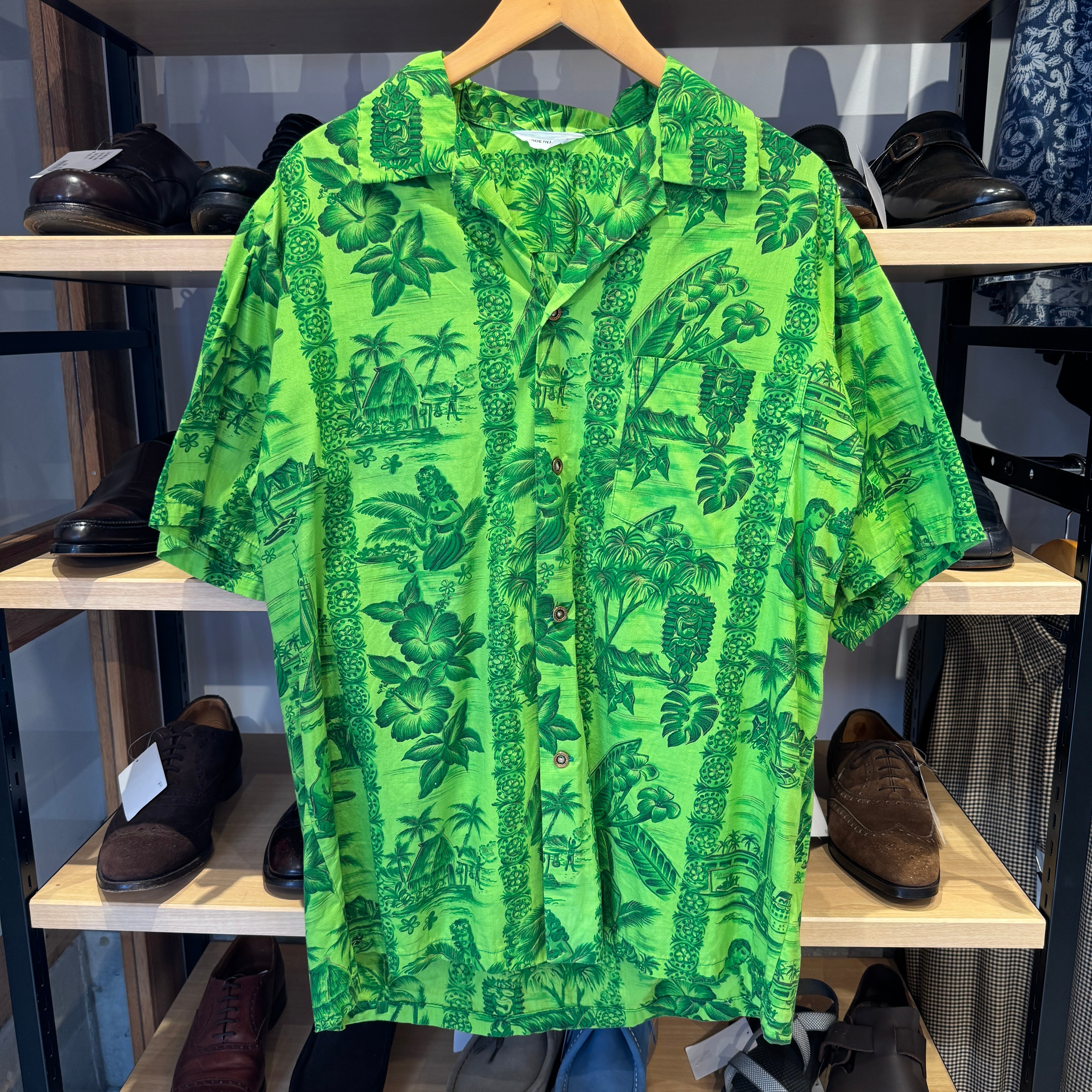 1960s HAWAIIAN HIBISCUS S/S COTTON SHIRT | safarionline