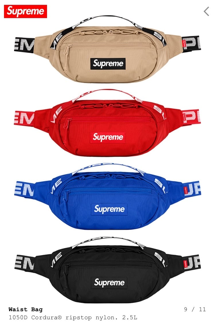 supreme 18ss waist bag ウエストバッグ ショルダーバッグ ブラック 黒 ...