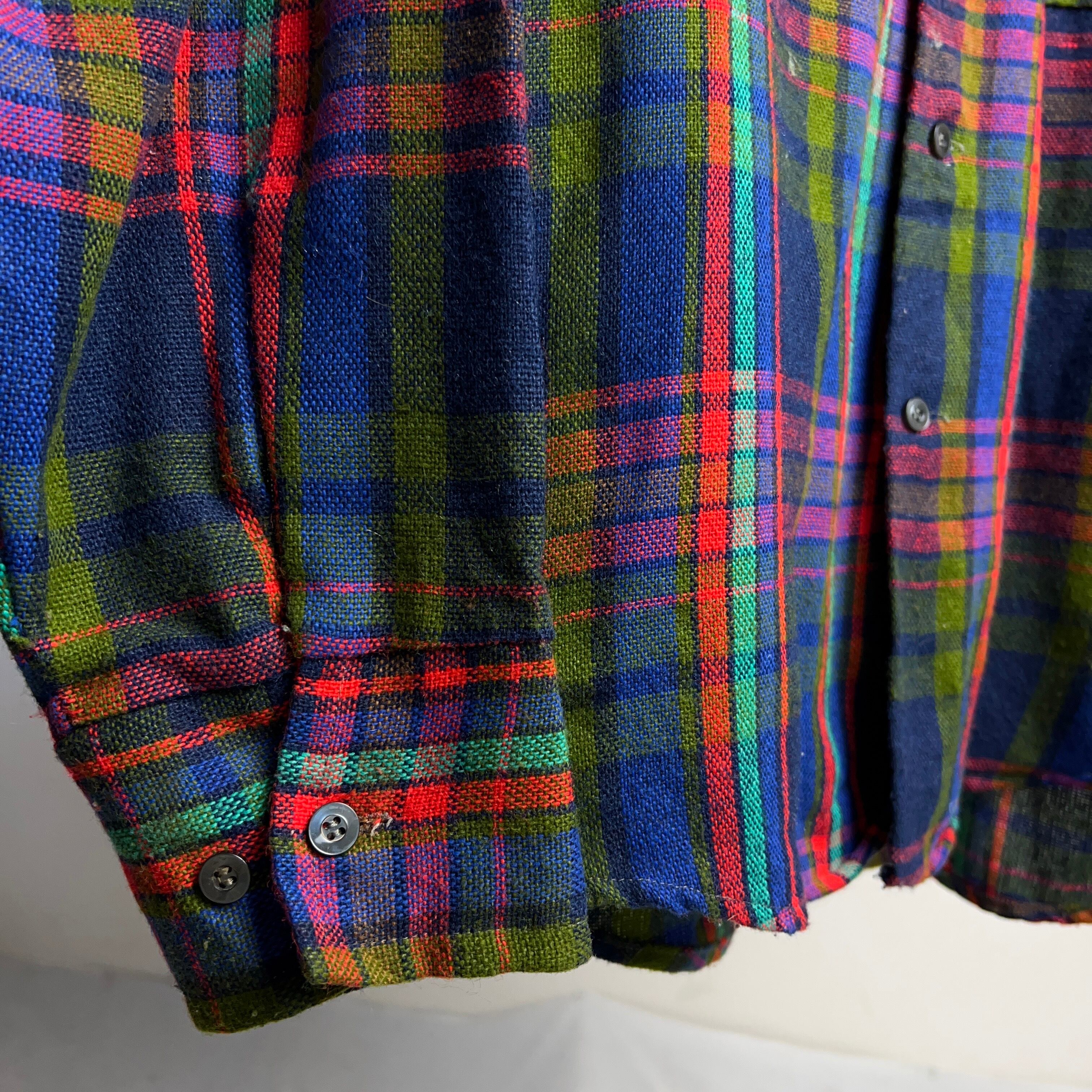 70's Plaid Wool Shirts SIZE L 70年代 ウールチェックシャツ 70's Plaid Wool Shirts SIZE L 70年代 ウールチェックシャツ