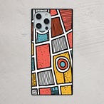 受注生産 iPhoneケース 赤黒白の街区グリッドマップ｜マップアート UMAP060A